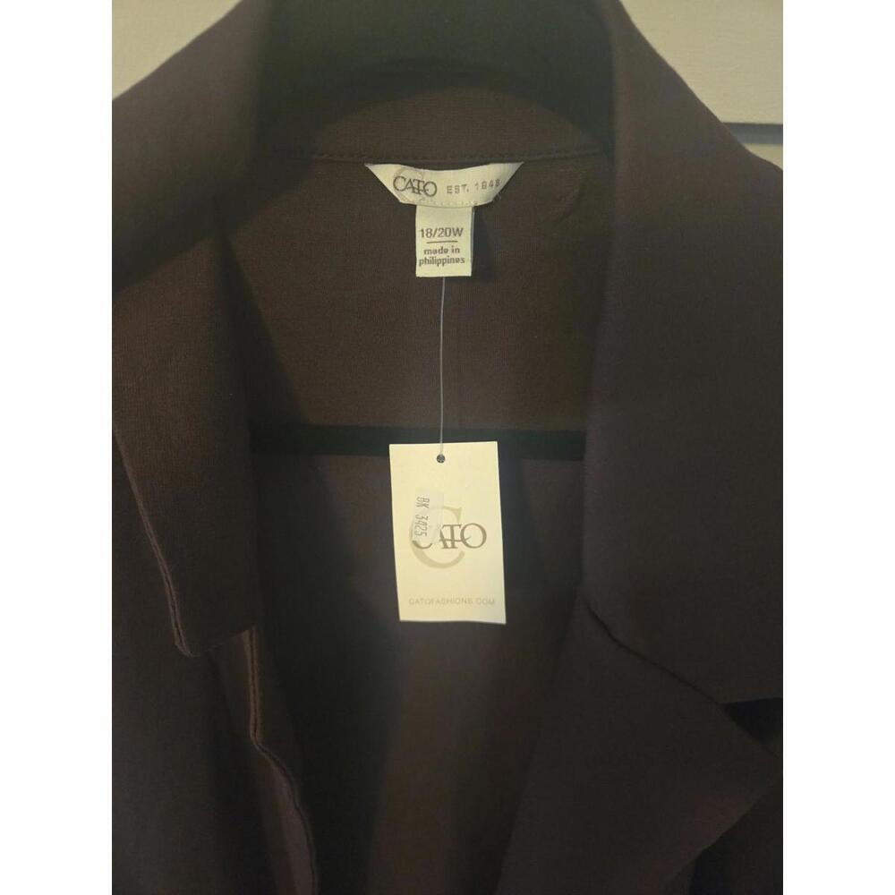 Cato Chocolate Brown Open-Front Blazer Cardigan New With Tags - Picture 3 of 4